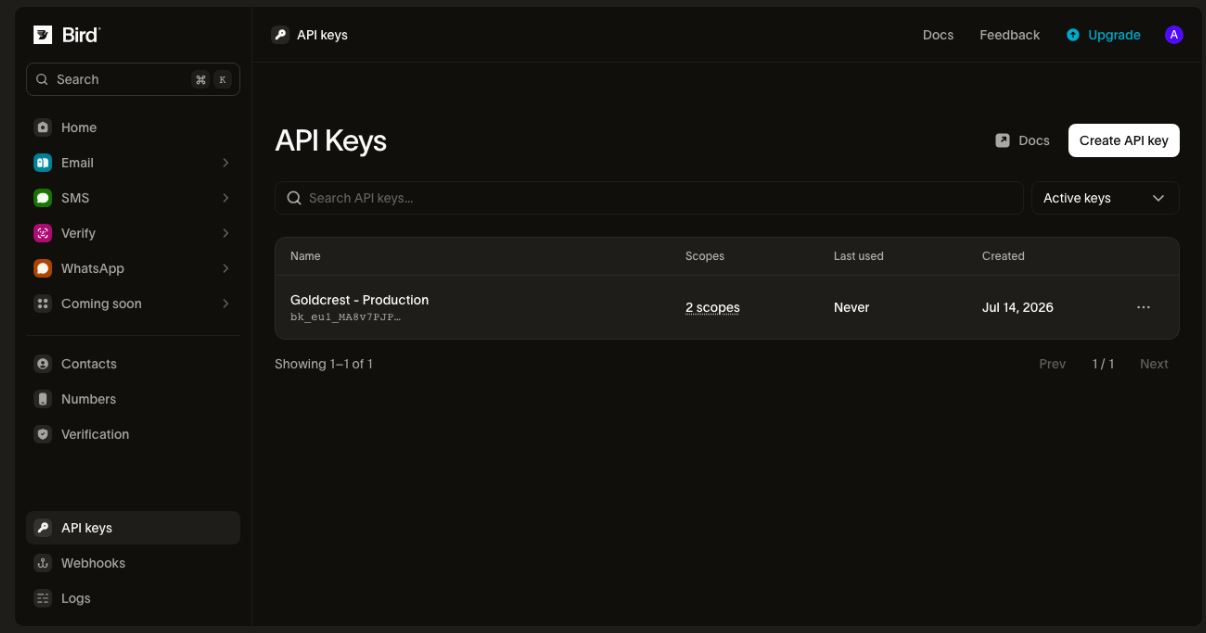 Bird Adds OTP Verification for Apps With Email and SMS Support
