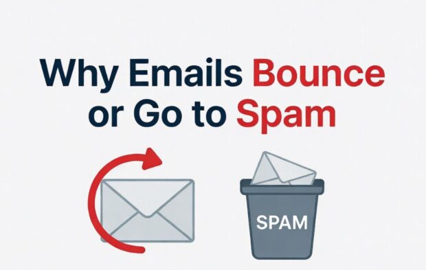 Common Reasons why Emails Bounce or go to Spam Folder with solutions