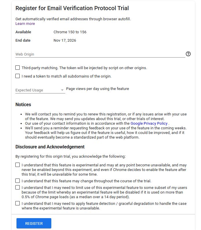 EVP Trial registration form