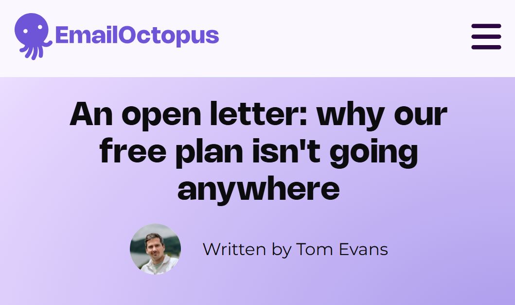 EmailOctopus Says Its Free Plan Supporting Up to 2,500 Subscribers Will Remain Unchanged