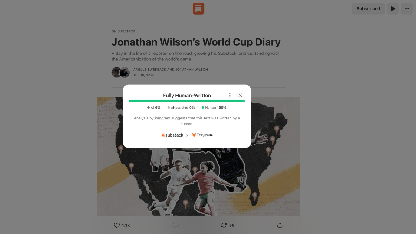 Substack Will Now Let You Know if a Post or Comment Is AI-Generated