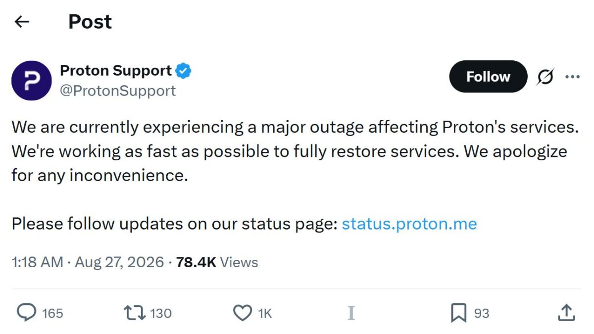 ProtonMail down for hours due to data center cooling failure