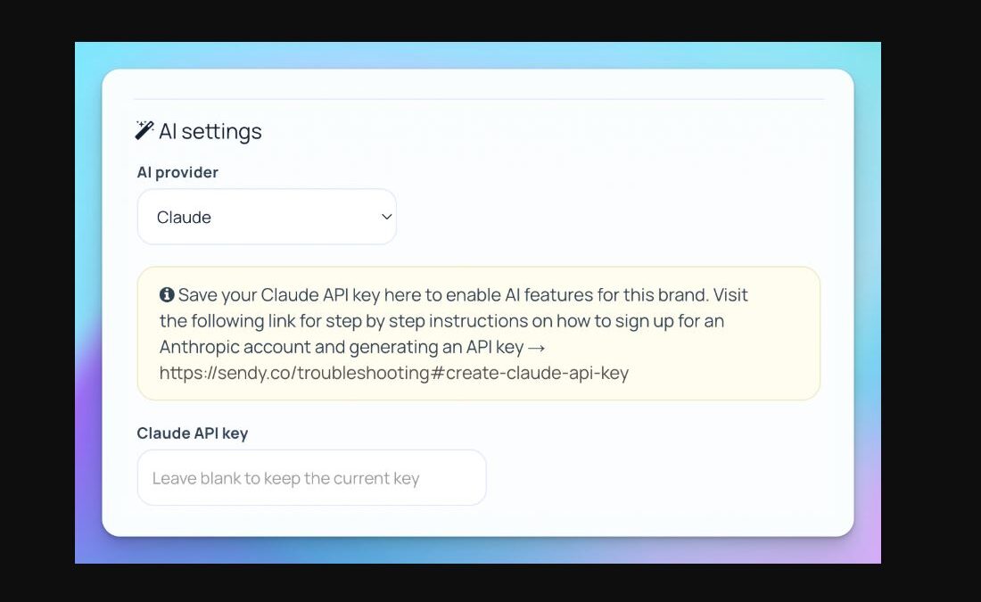 Sendy now supports Claude Integration